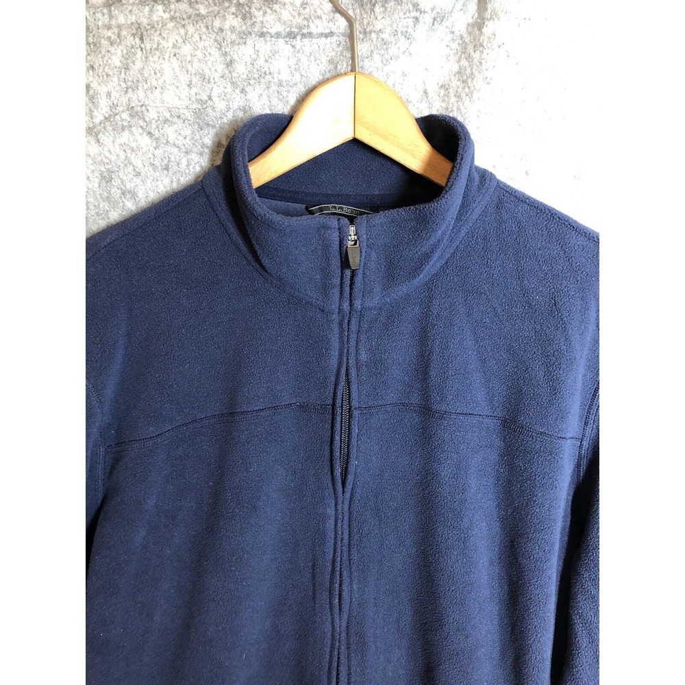 L.L. Bean Jacket Men Large Blue Full Zip Trail Fleece Hunt Fish Camp Hiking Pack